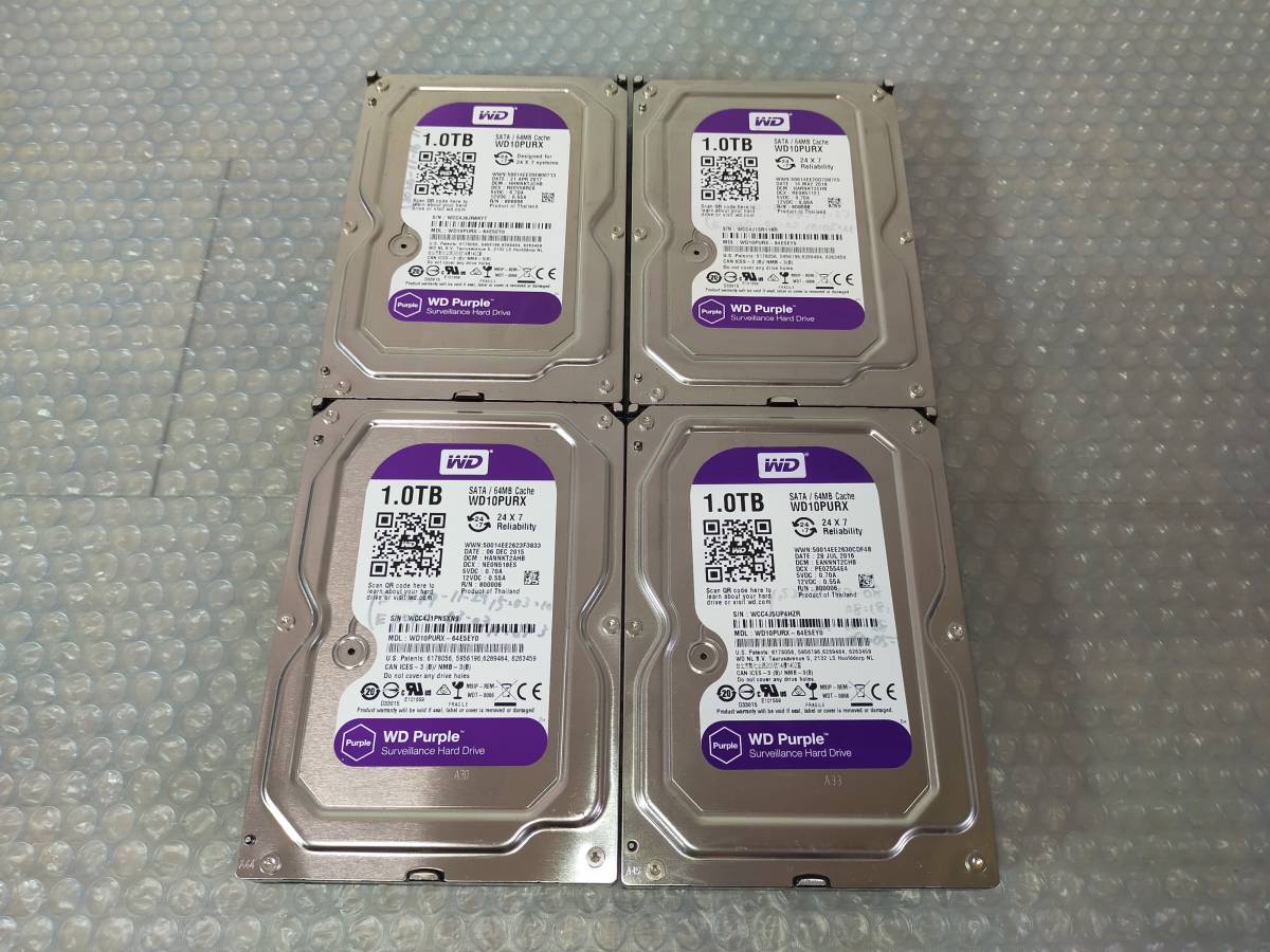 WD Purple 4TB HDD 2台セット 正常品 動作確認済 3.5HDD 4個