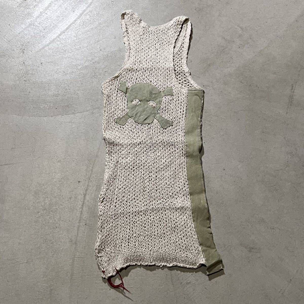 ルグランブルー　ラインストーンスカルタンクトップ 00s L.G.B. Skull Patch Knit Tanktop ifsixwasnine Archive Rare