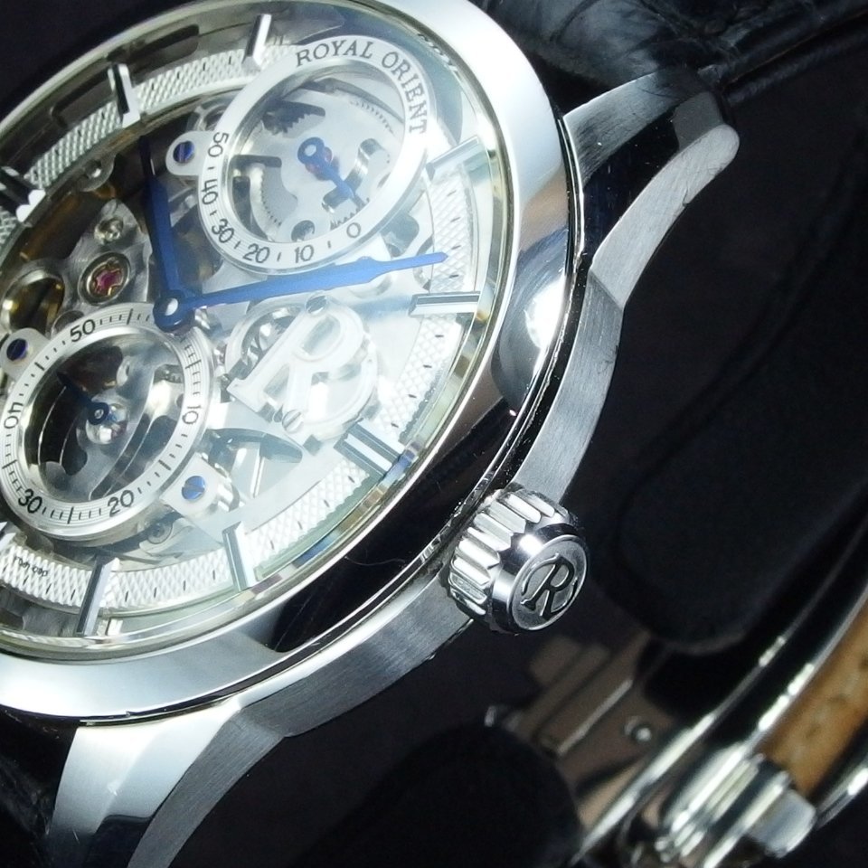◇スケルトンモデル◇ ROYAL ORIENT WE0011FQ 手巻き スケルトン SS/革 
