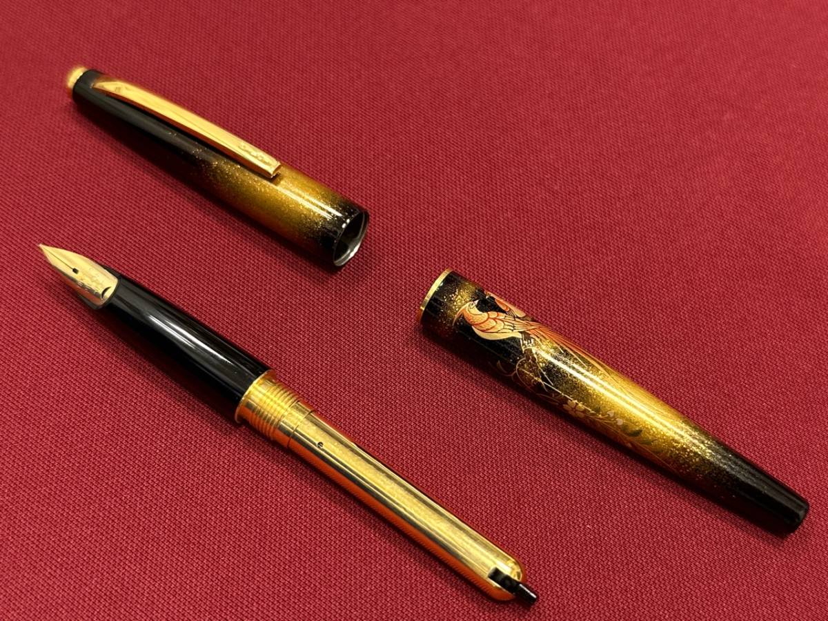 53283 在銘 蒔絵万年筆 桜に楽鳥 楽鳥桜花図 國光會 NAMIKI 国光会