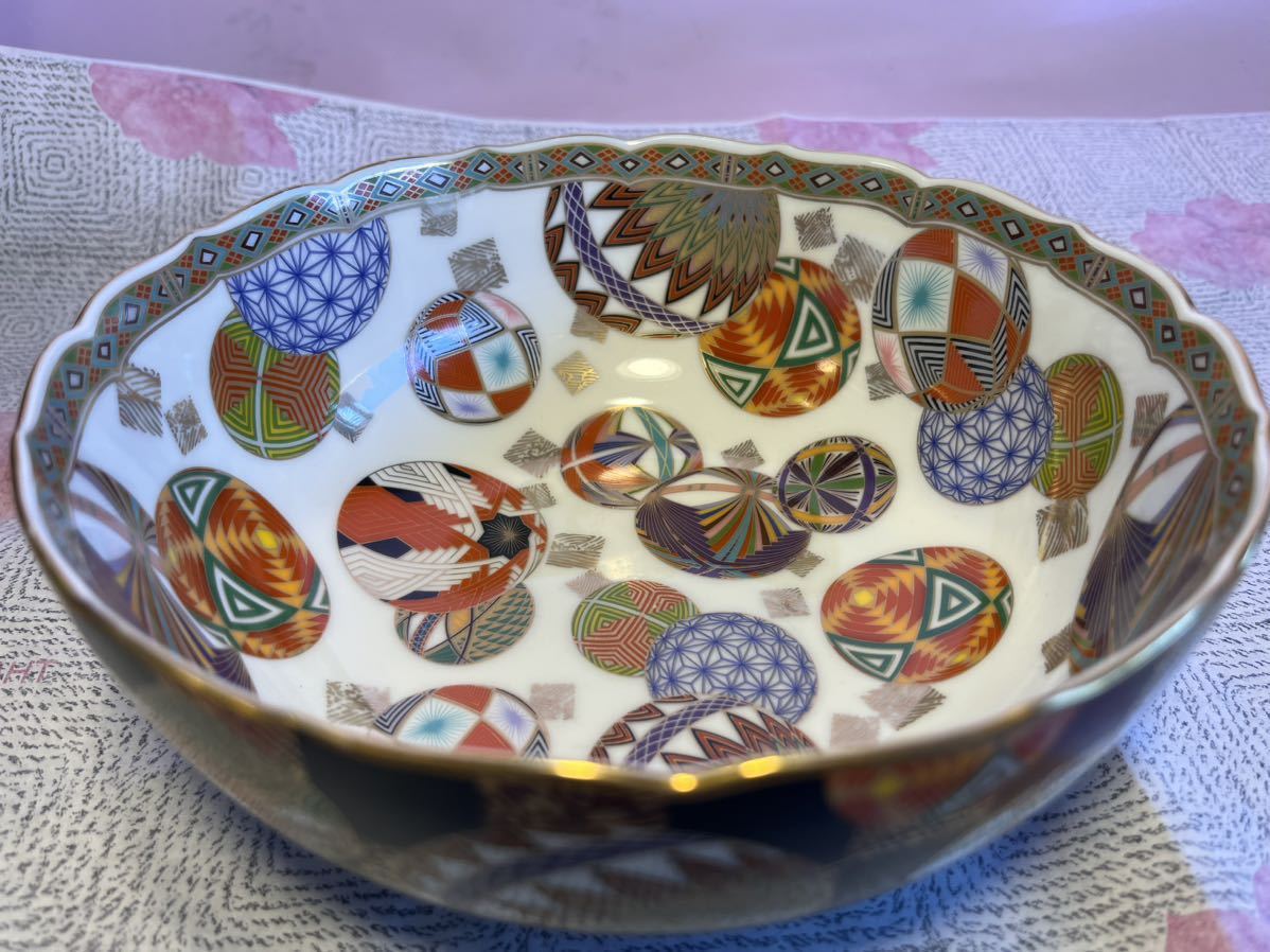 古伊万里 金彩 染錦 色絵 庫山窯 大鉢 菓子鉢 美術品 日本陶芸 高級感