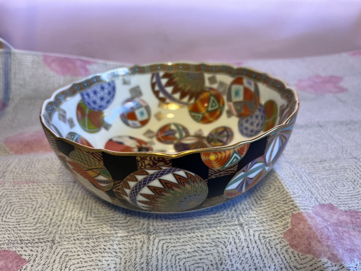 古伊万里 金彩 染錦 色絵 庫山窯 大鉢 菓子鉢 美術品 日本陶芸 高級感