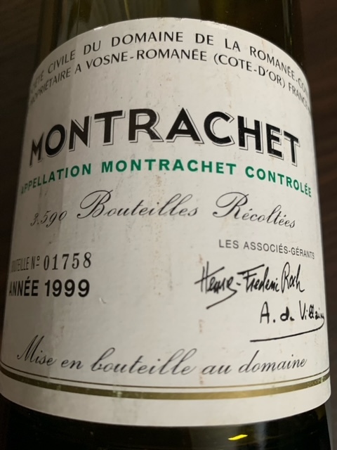 ◇入手困難レア空瓶◇DRC◇MONTRACHET【1999】◇モンラッシェ