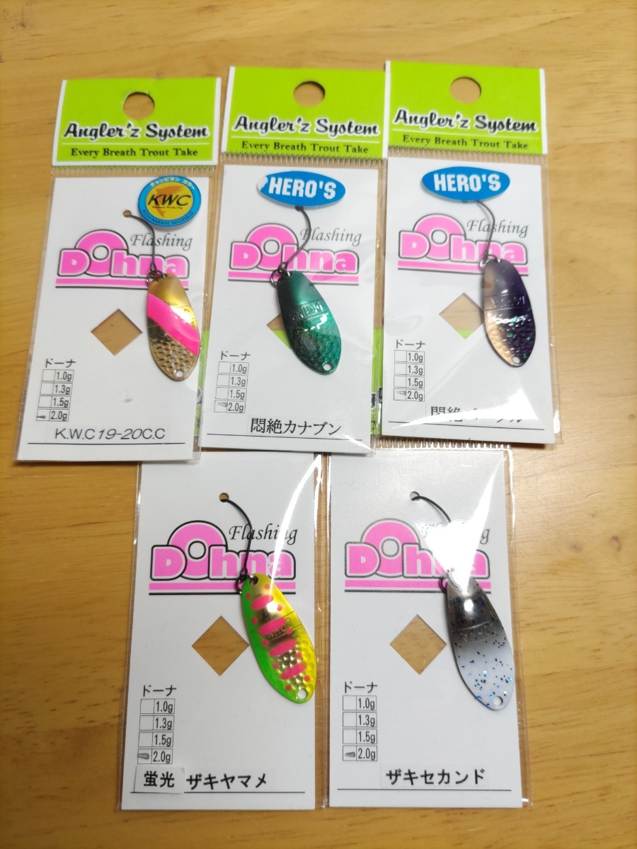 アングラーズシステム ドーナ 2.0g 未使用 5枚セット 管釣り　エリアトラウト　スプーン