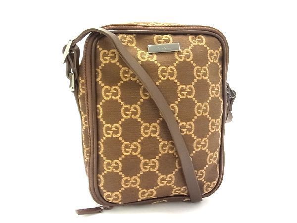 1円 美品 グッチ GUCCI GG柄 アクセサリーポーチ ミニハンドバッグ