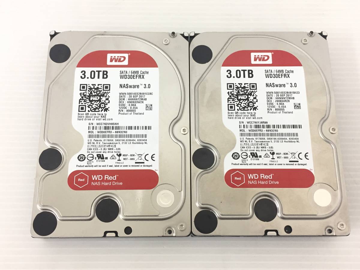 〇【2台セット】Western Digital WD30EFRX 3TB SATA 3.5インチ WD Red