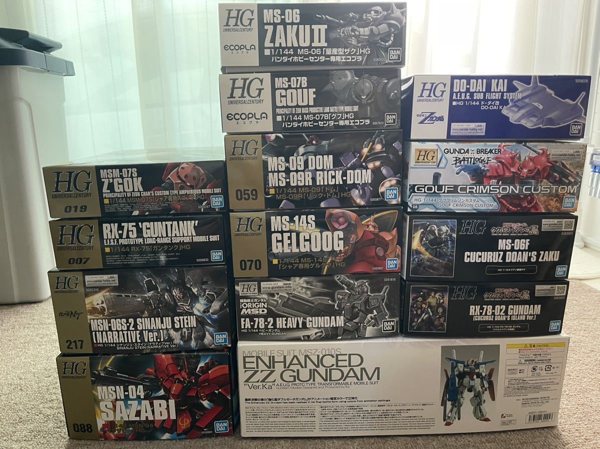 ガンプラまとめて14個セット MG.ENHANCED ZZガンダム HG サザビー