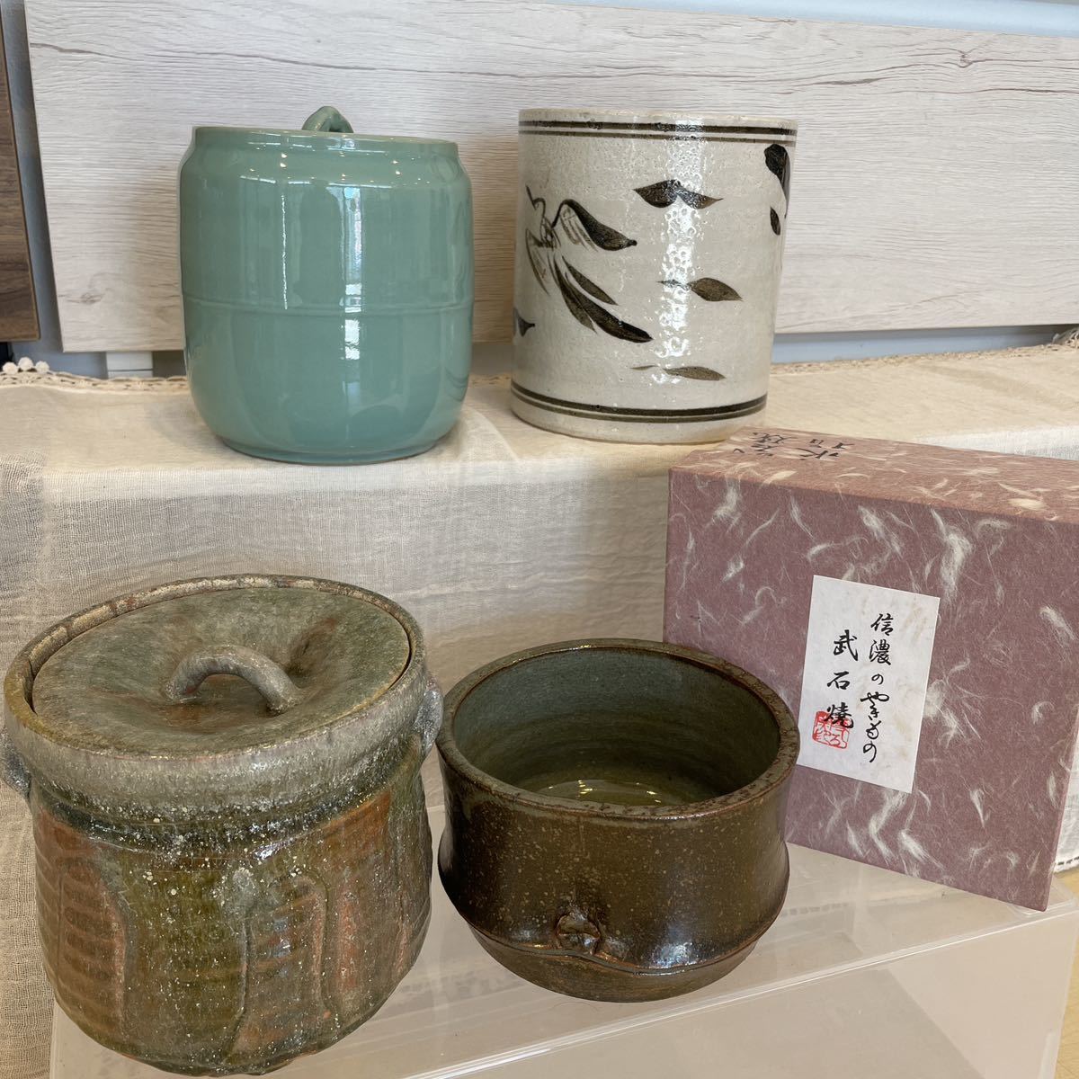 C☆茶道具 まとめてセット　水指　水差し　武石焼　建水　煎茶道具　