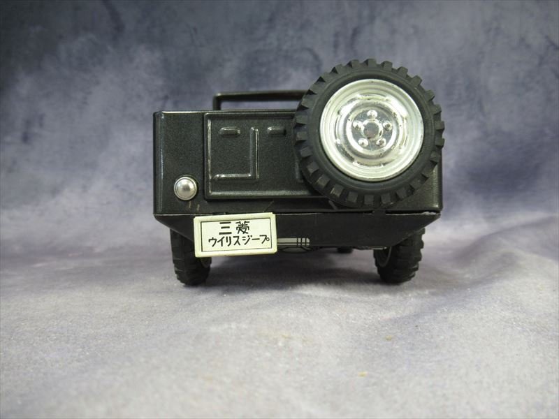 当時物 かっこいい色です。バンダイ 三菱 ウィリスジープ ブリキ 自動車 旧車 日本製 赤箱