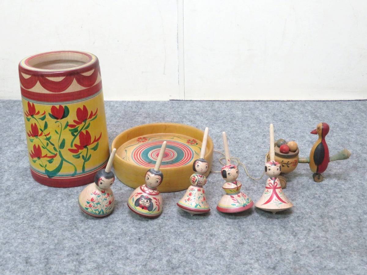阿部進矢 作 独楽 こま 木地玩具 郷土 伝統工芸品 木工品 まとめて