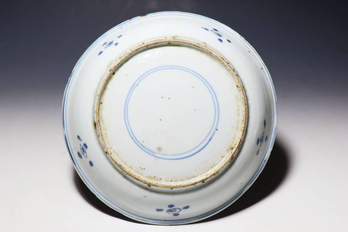 小鉢 古染付 明末清初期 染付 鳥の図 芙蓉手 中国