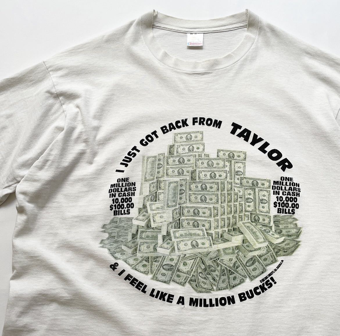 90s USA製 ドル札 プリント ビンテージ Tシャツ XL 白 アメリカ製 90年代 FRUIT