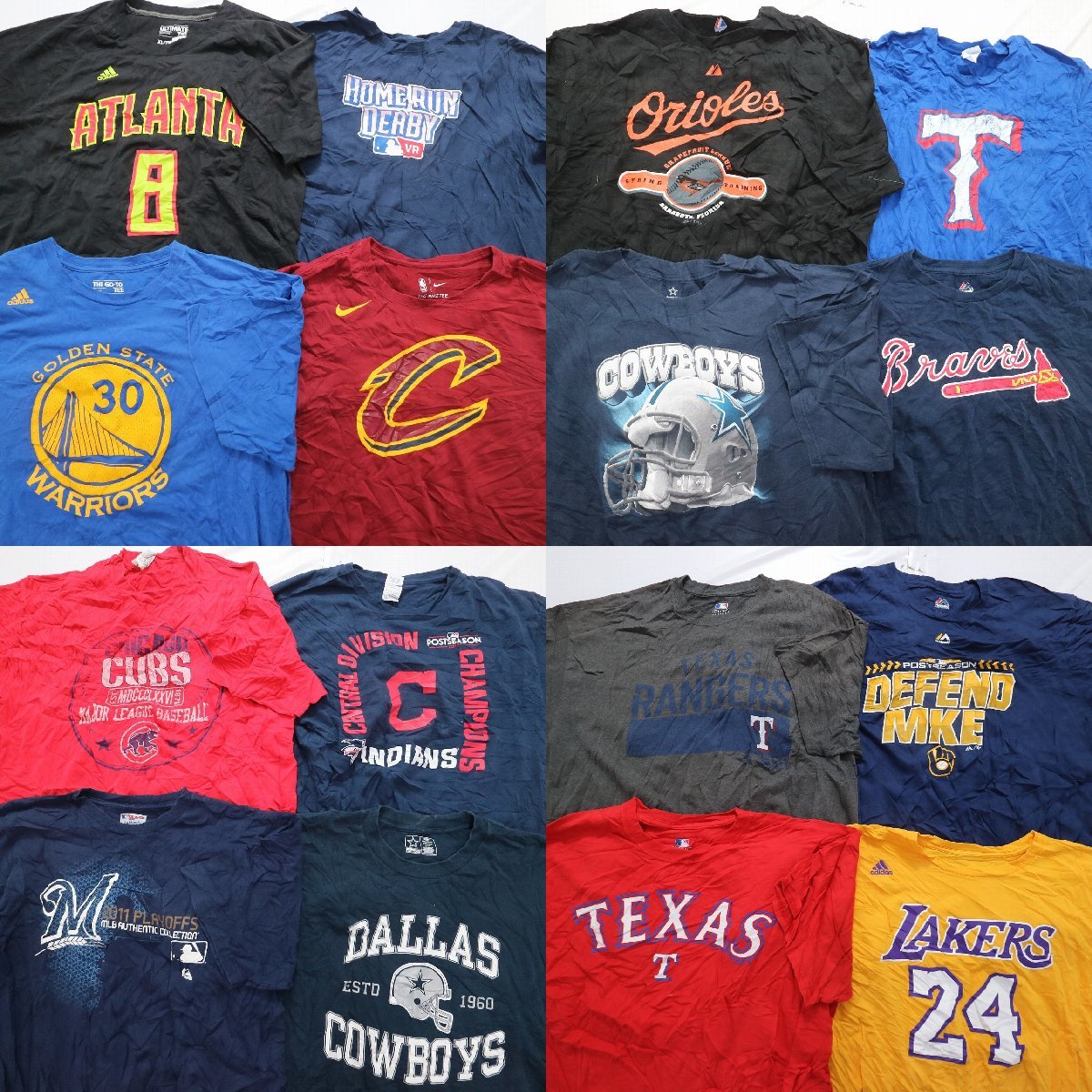 ◎プロチーム系半袖Tシャツ set アディダス　ナイキ 他 (メンズXL) 16枚セット まとめ売り 古着卸 1円スタート 最落なし MO6058