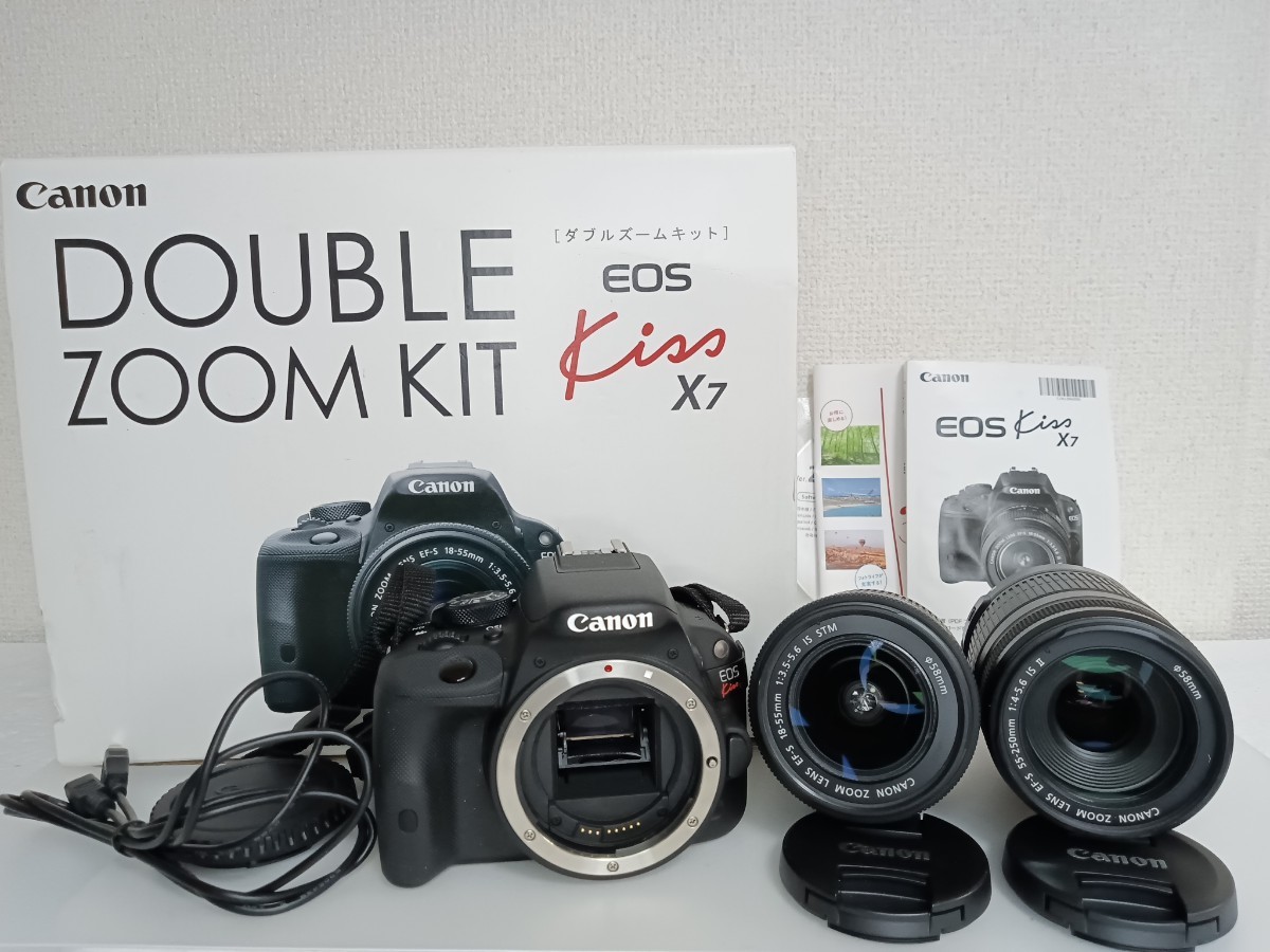 Canon キャノン EOS kiss X7 DOUBLE ZOOM KIT EF-S 18-55 F3.5-5.6 EF 
