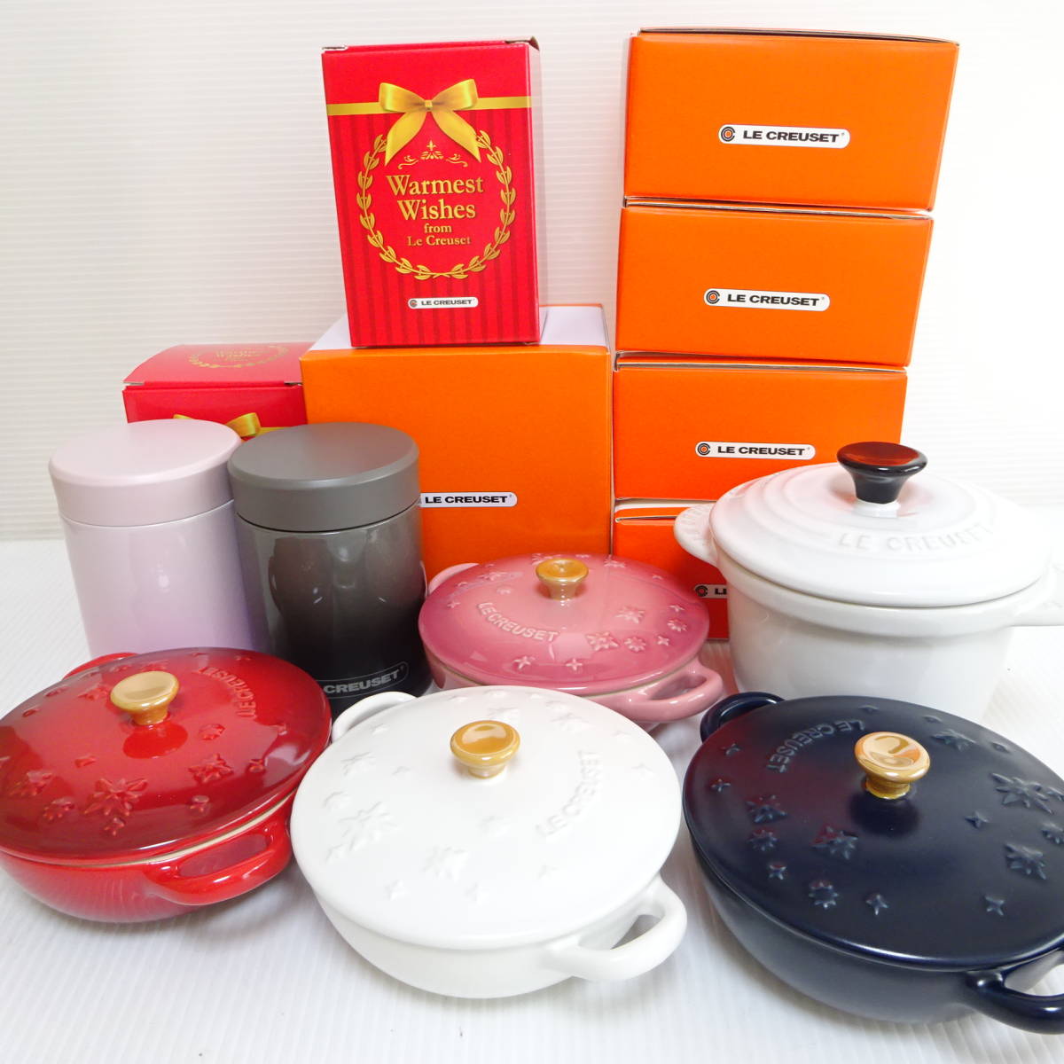 【横浜/2018682】●箱付き美品● ルクルーゼ Cocotte Evry Marmite Star Relief Warmest Wishes おまとめセット 80サイズ発送同梱不可