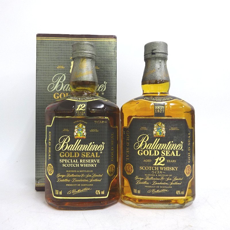 ウイスキー バランタイン 12年 ゴールドシール 2本セット 700/750ml