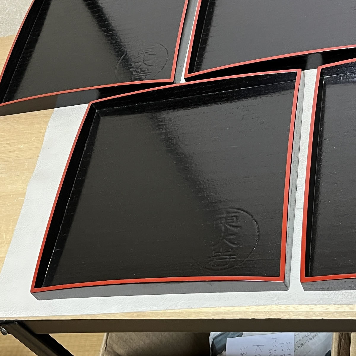 吸物膳 五客 共箱 東大寺印 木製 漆塗 盆 膳 懐石膳 懐石