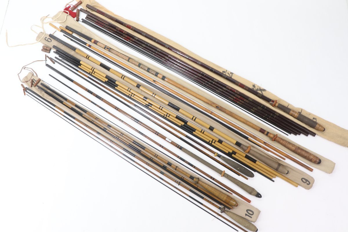 【ヘラブナ 竿 7本 セット】 叡山 先紋峰 先ぬけ 純正　紀州匠 朱峰 廣茂 純世紀 旭心観 六三〇 等 8 10 等 釣り 釣具　まとめ売り 5268-YO