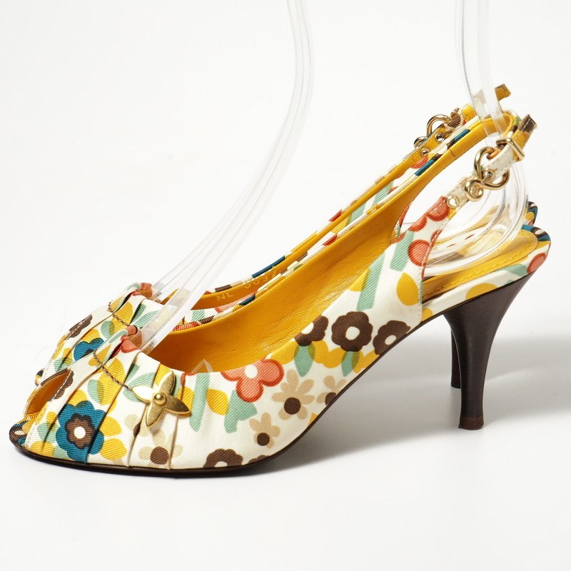 LOUIS VUITTON ルイヴィトン ネイビー オープントゥ ハイヒール 【公式