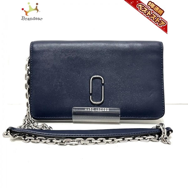 マークジェイコブス MARC JACOBS - レザー ネイビー チェーンウォレット 財布