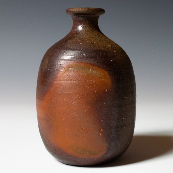 作家物 人間国宝 藤原啓 備前 窯変 徳利 合わせ箱 藤原 啓 作 「備前