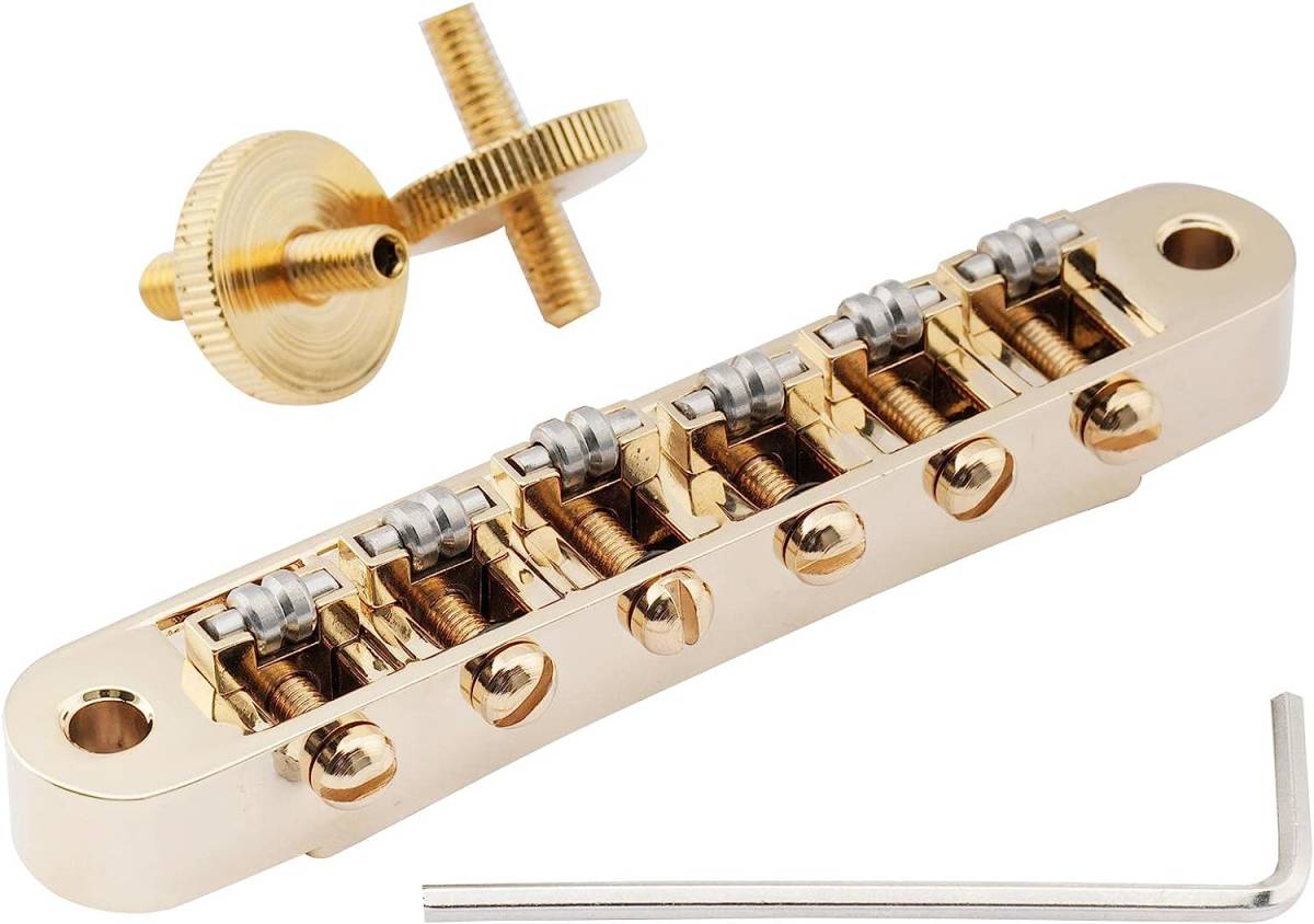 ゴールド Musiclily Pro 10.4mm ローラーサドル ABR Tune-O-Maticブリッジ M4ポスト付 レスポ