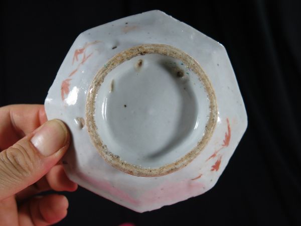 清朝代 ・ 粉彩皿・ 八角皿 ・陶磁器・ 清朝代 ・ 粉彩皿・ 八角皿 ・陶磁器・ 清朝代 ・ 粉彩皿・ 八角皿