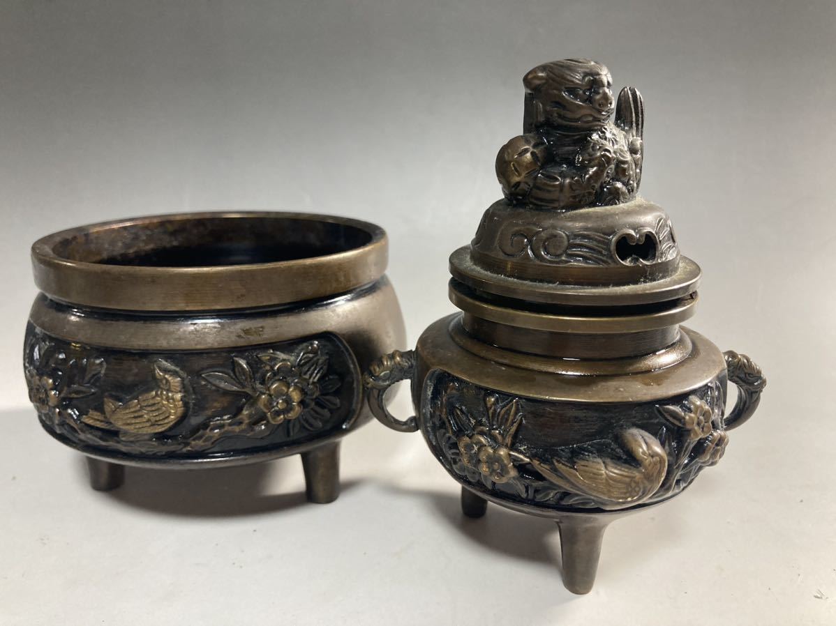 2A25】五具足 仏具 香炉 一式 銅製 仏具セット 燭台 花入 蝋燭立 細密