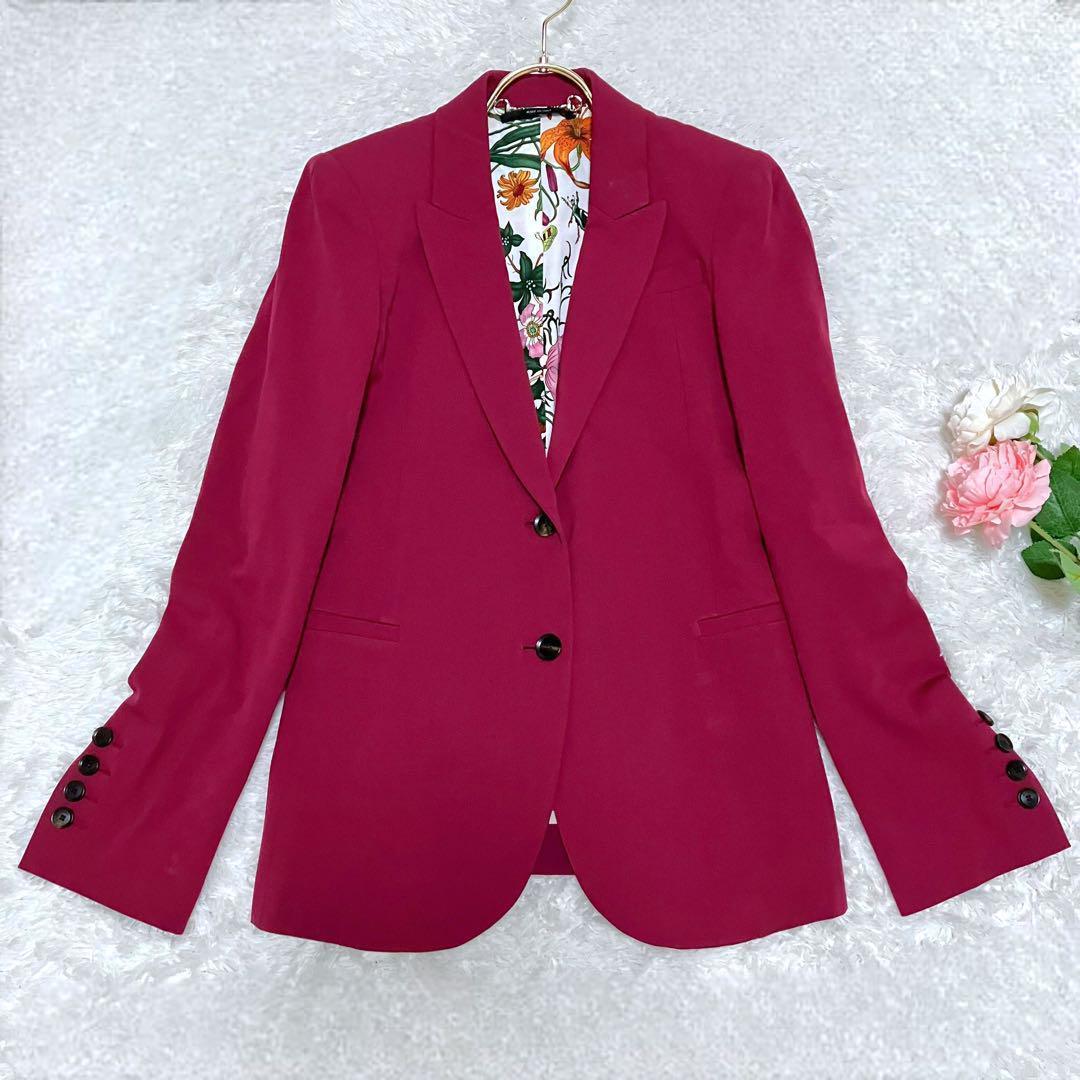 グッチ GUCCI フローラ GG柄 テーラードジャケット ワインレッド グッチ GUCCI フローラ GG柄 テーラードジャケット ワインレッド