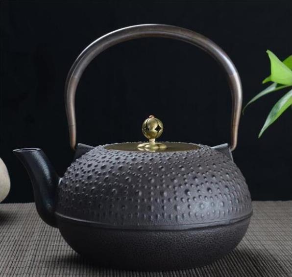 南部鉄器 老鉄瓶 提梁壺★新品 茶道具 銅製蓋 銅製取っ手 対応 鉄やかん 鉄分補給 鉄びん★1.8L 