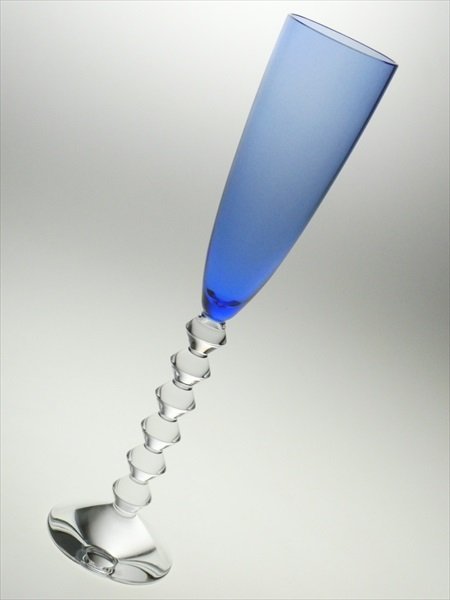 n493 Baccarat バカラ クリスタル ベガ フルーティッシモ ブルー 大型 シャンパングラス シャンパンフルート 28.8cm