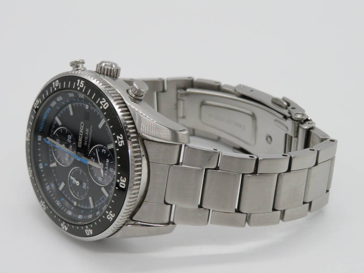 ジャンク品 SEIKO（セイコー) クロノグラフ SOLAR シルバー×ブラック 