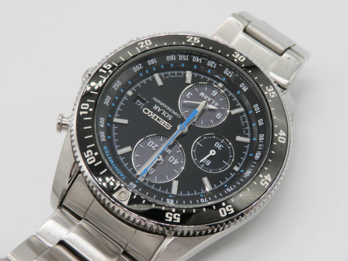 ジャンク品 SEIKO（セイコー) クロノグラフ SOLAR シルバー×ブラック 