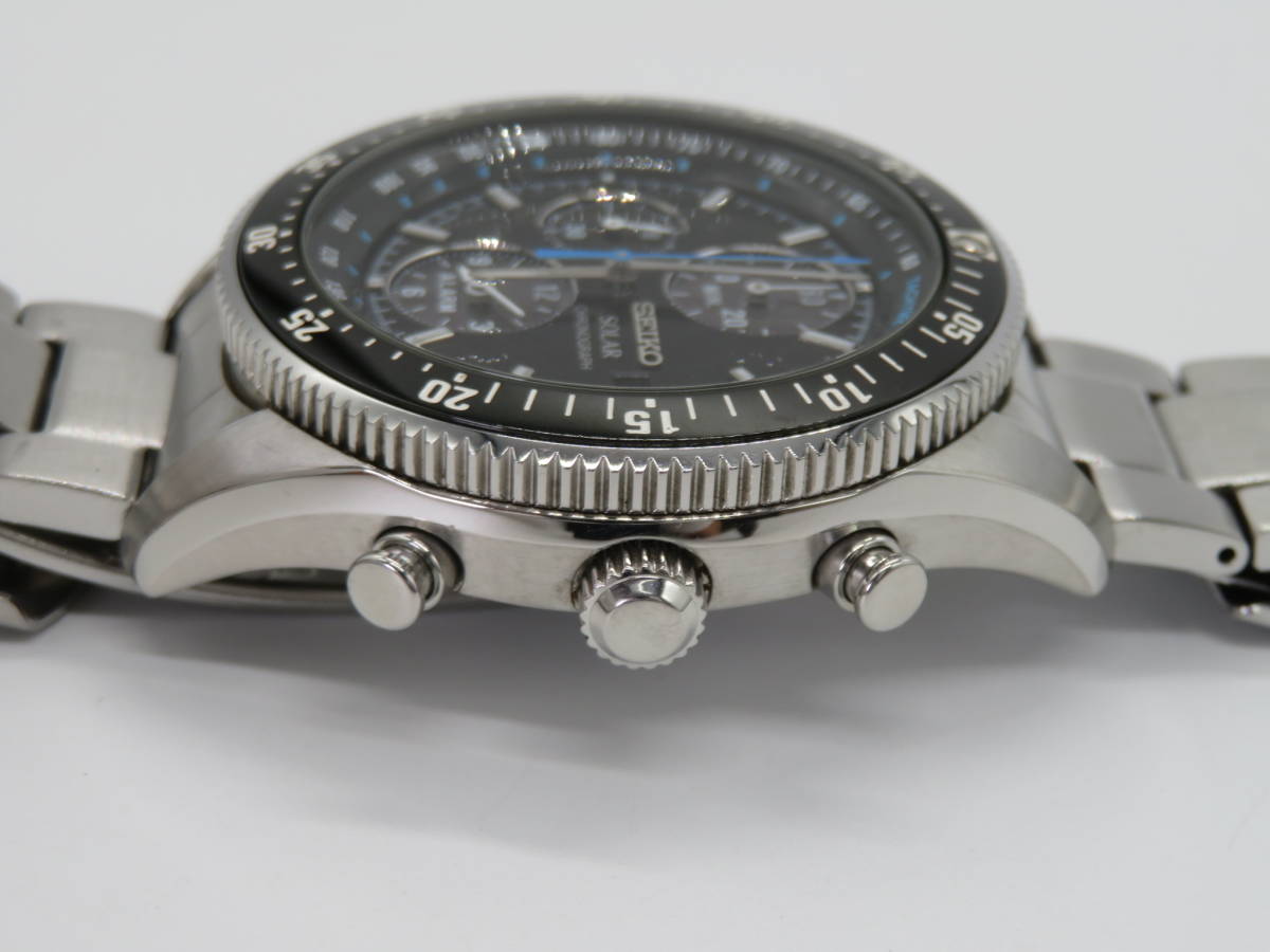 ジャンク品 SEIKO（セイコー) クロノグラフ SOLAR シルバー×ブラック 