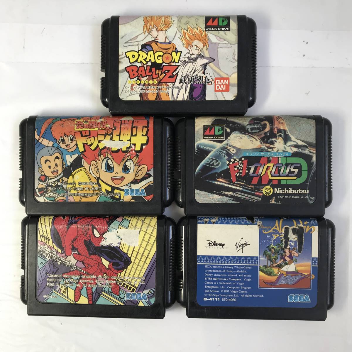 ◆【ジャンク】メガドライブソフト9本まとめ売りセット ソニック・ザ・ヘッジホッグ/アラジン/ドッジ弾平/スパイダーマン等◆H071202 ソニック・ザ・ヘッジホッグ メガドライブ MD