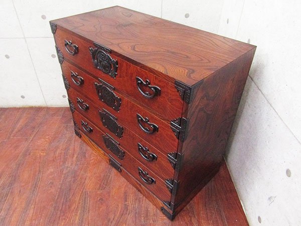 □岩谷堂箪笥□最高級□3尺4杯□欅材/ケヤキ