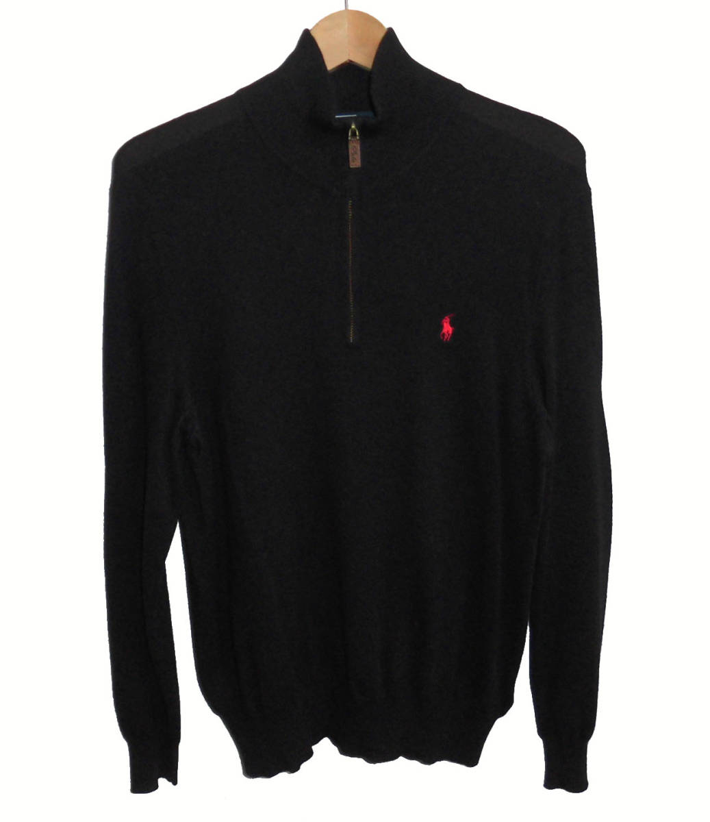 Ё美品 RALPH LAUREN ラルフローレン ハーフジップ ウール ニット 