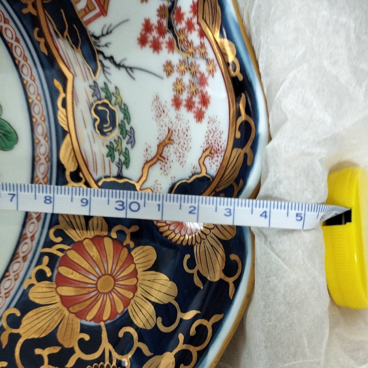 未使用 現状品】其泉 有田焼 古伊万里 琳派 和皿 飾皿 大皿 直径約34cm 未使用 現状品】其泉 有田焼 古伊万里 琳派 和皿 飾皿 大皿 直径約34cm