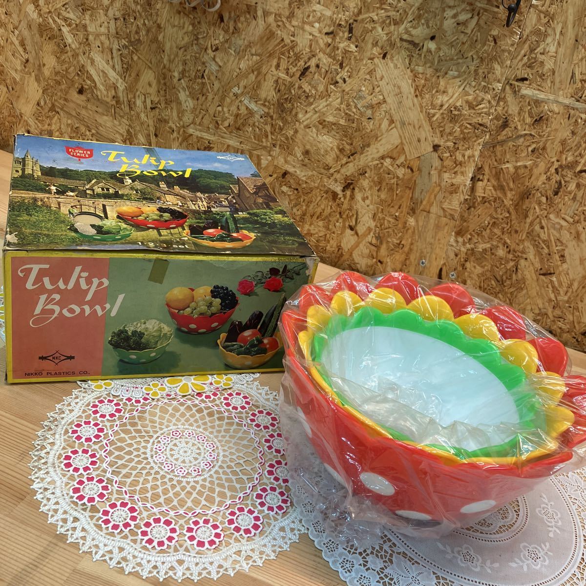 キッチン・食器 【昭和レトロ】NIKKO PLASTICS ポップ フラワー 水玉