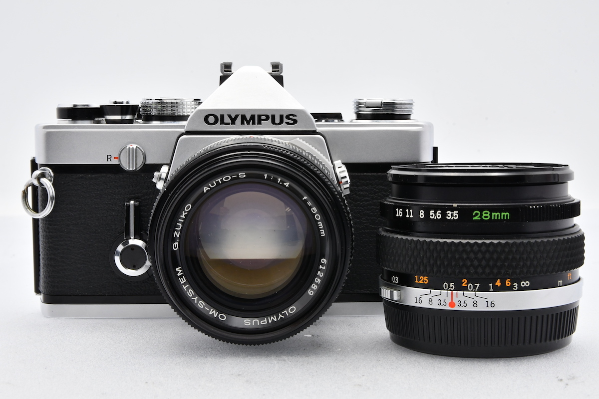 OLYMPUS OM-1 + G ZUIKO AUTO-S 50mm F1.4 + ZUIKO AUTO-W 28mm F3.5 オリンパス MF一眼レフカメラ フィルムカメラ レンズセット ■13443