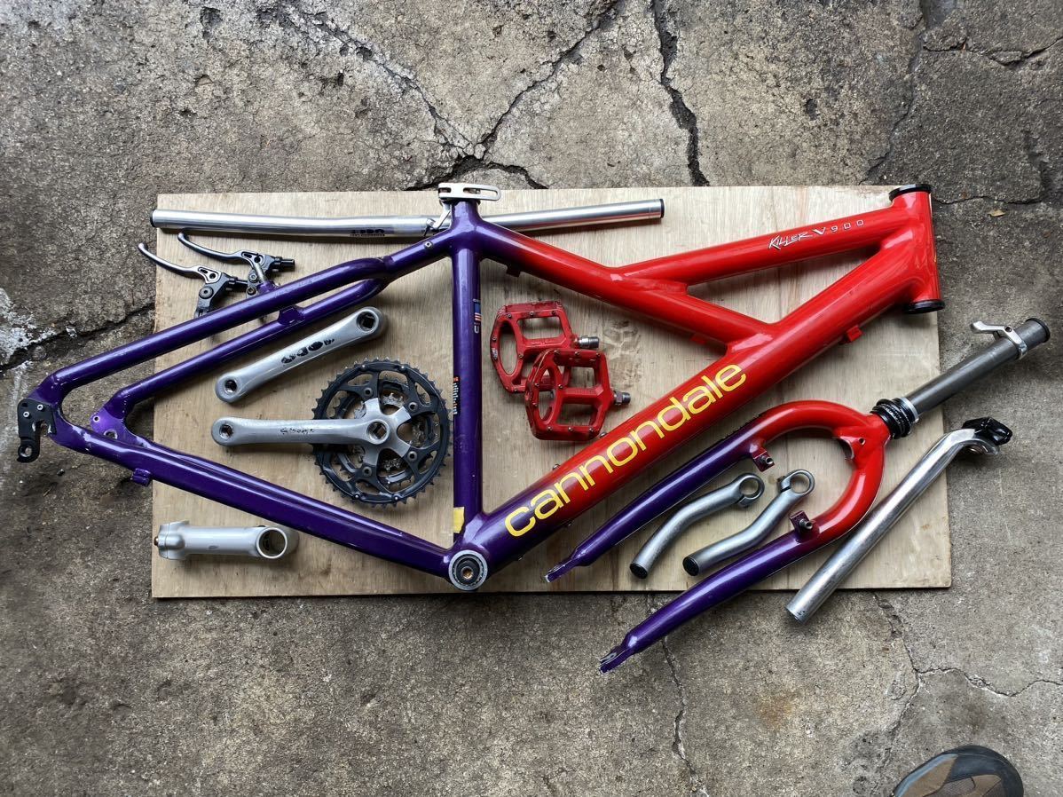 ジャンク cannondale killer V900 フレーム、フォーク他オマケCODA部品