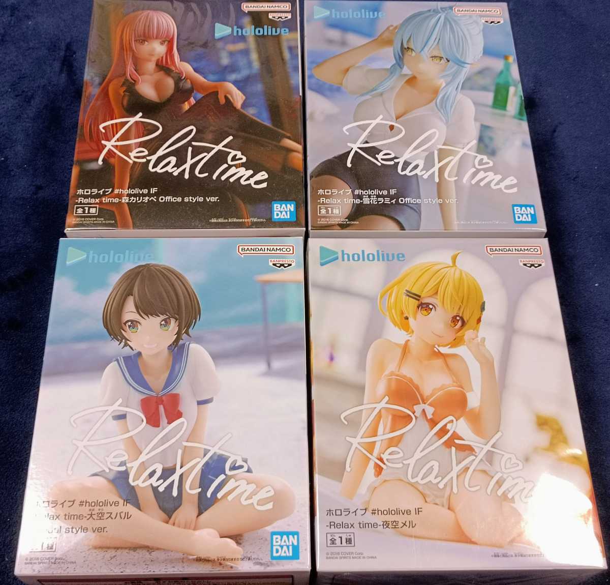 ホロライブ フィギュア 4種セット 大空スバル 雪花ラミィ 夜空メル 森カリオペ hololive IF Relax time 新品未開封