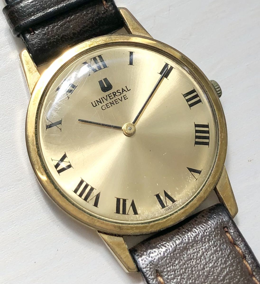 1円~ A UNIVERSAL GENEVE ユニバーサルジュネーブ 542 101 メンズ 