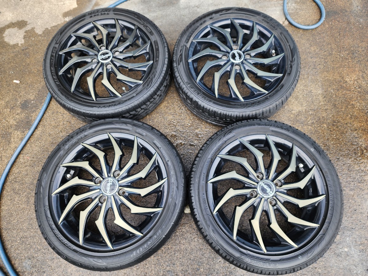 ★★ガリ傷なし　程度良好★★軽用　15インチ　165/50R15 4.5J インセット43 ★4本セット　ブラポリ★★