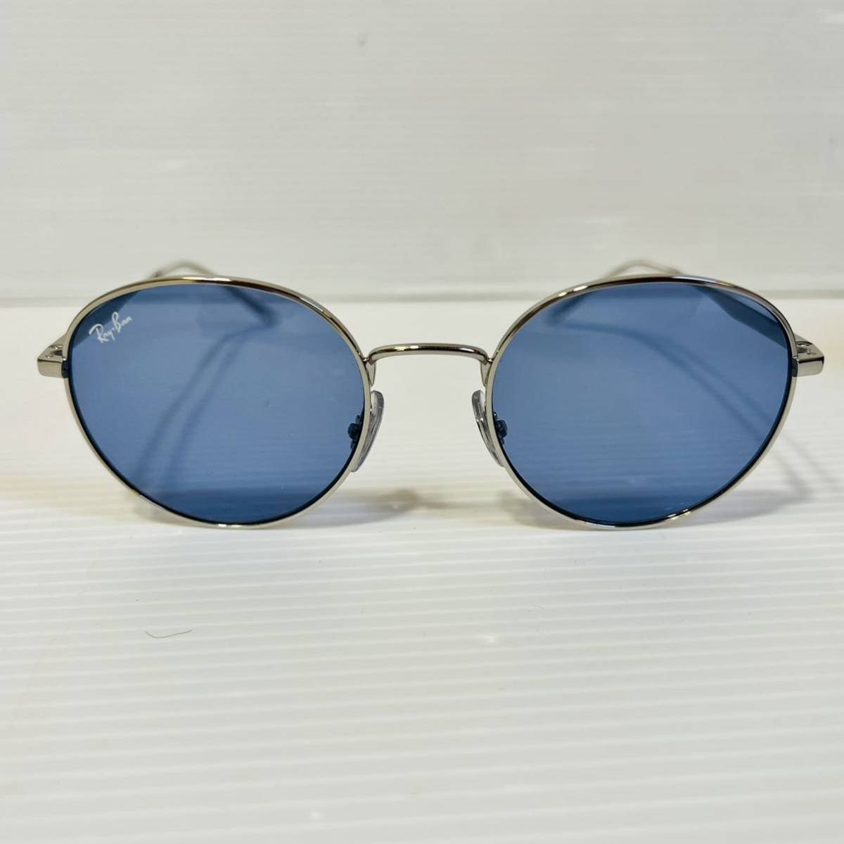 美品】Ray-Ban レイバン サングラス 度なし RB3681 シルバー メタル 