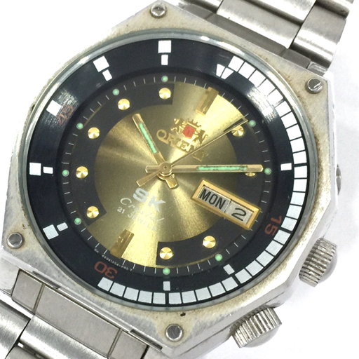 オリエント 腕時計 Y469135A-4B SK Crystal ラウンド デイデイト インナーベゼル 21石 自動巻き メンズ ジャンク