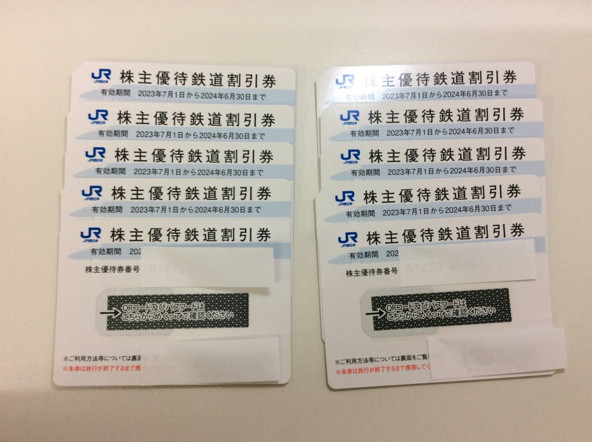 7207 JR西日本 株主優待券 2024年6月30日まで 10枚セット
