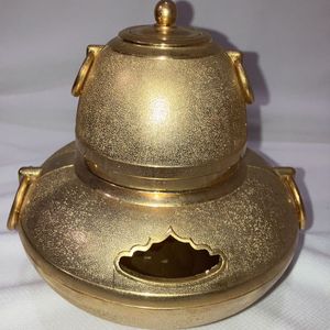 金属工芸 金の茶釜 天皇陛下即位50年記念