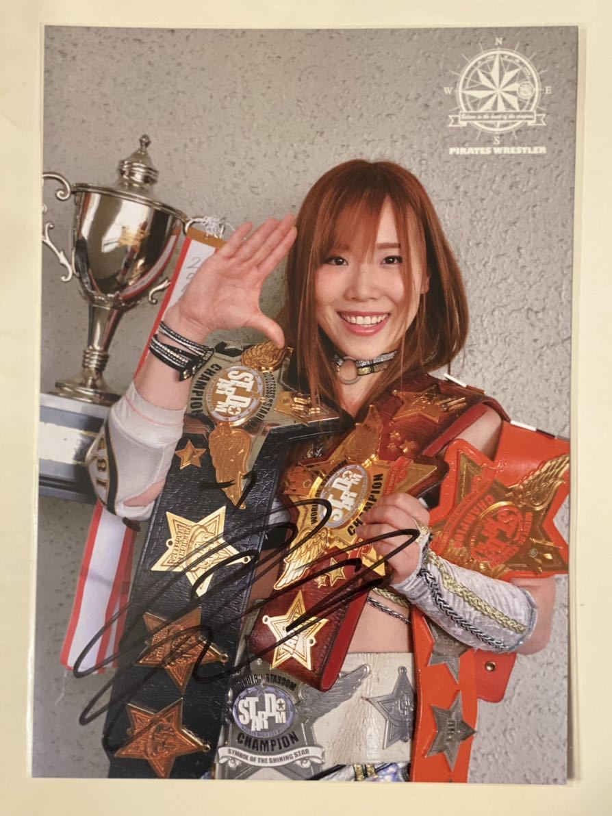 女子プロレス スターダム 宝城カイリ 直筆サイン入りポートレート 