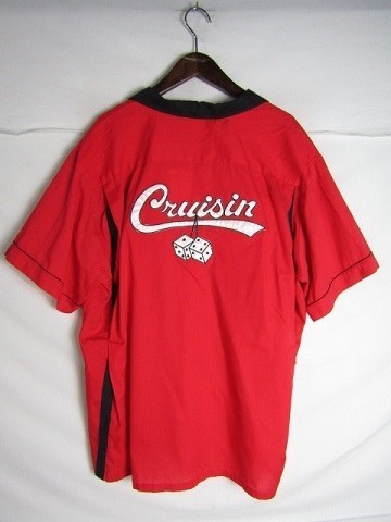 レッド✖️ブラック 50s レーヨンボーリングシャツ ヒルトン Hilton